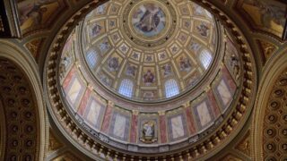 the roof design of a catholic church