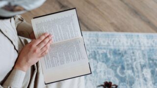 A man reading book page