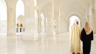 Muslim couples inside the Mosque