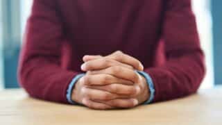 Man's hands on the table