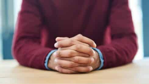 Man's hands on the table