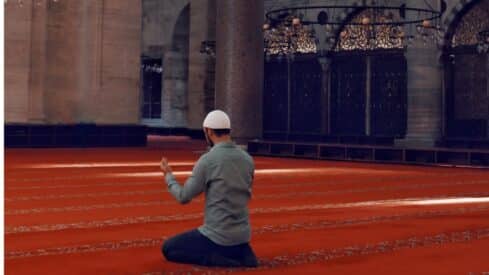 Muslim inside the Masjid praying